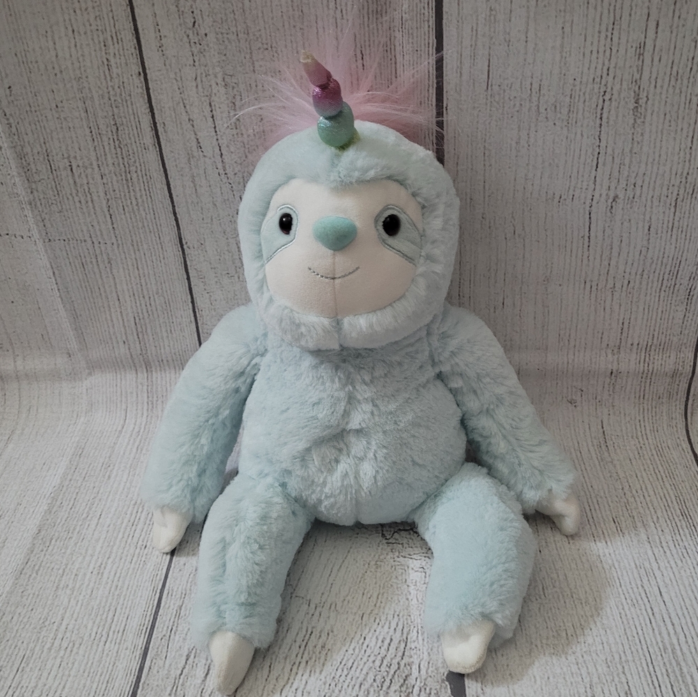 Gund Dazzle Slothicorn Unicorn Sloth Blue Plush Soft Stuffed Toy Animal